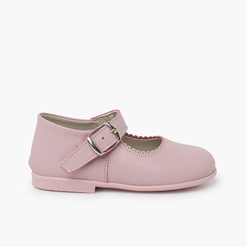SCARPE PRIMI PASSI BAMBINA PELLE FIBBIA
