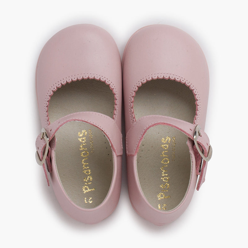 SCARPE PRIMI PASSI BAMBINA PELLE FIBBIA