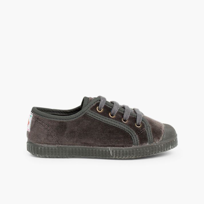 SCARPE VELLUTO CON LACCI