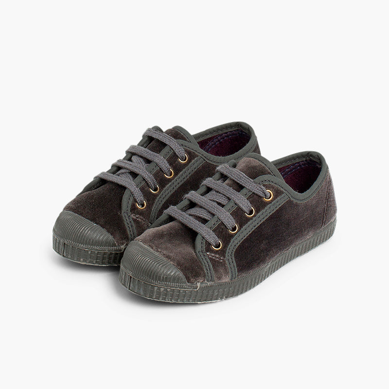 SCARPE VELLUTO CON LACCI