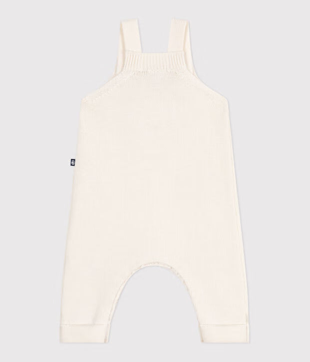 Salopette unisex per neonato in maglia in lana e cotone