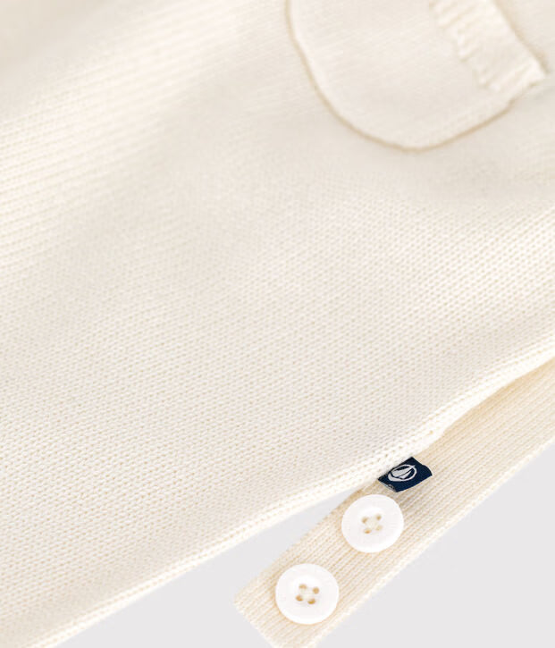 Salopette unisex per neonato in maglia in lana e cotone