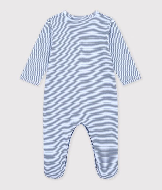 Pigiama in cotone millerighe neonato