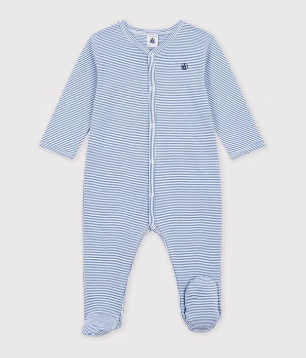 Pigiama in cotone millerighe neonato