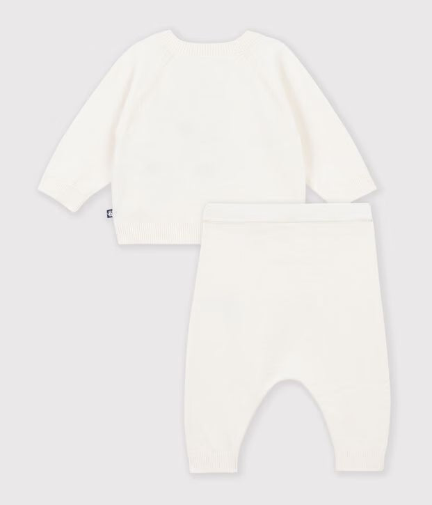 Completo neonato in maglia lavorata fantasia