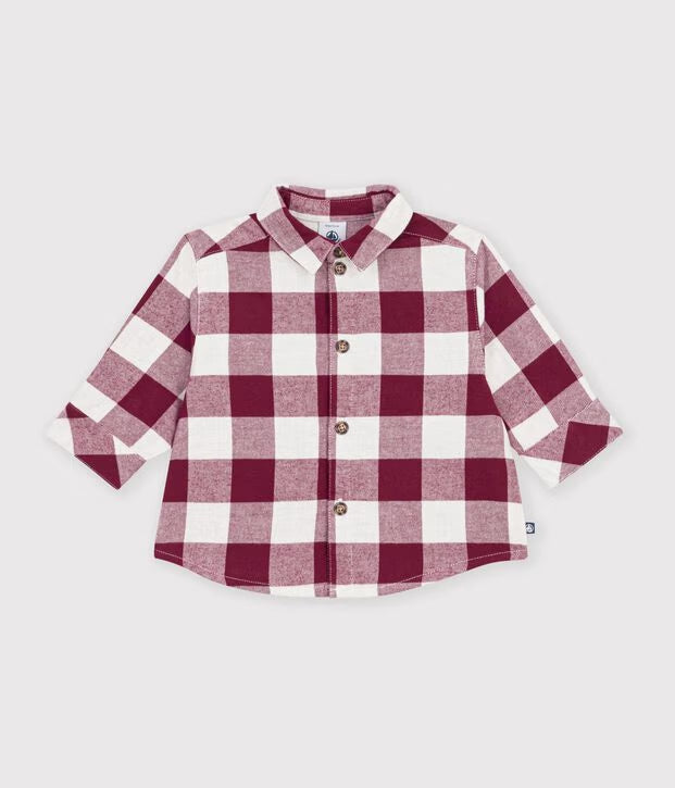 Camicia in flanella a quadri neonato