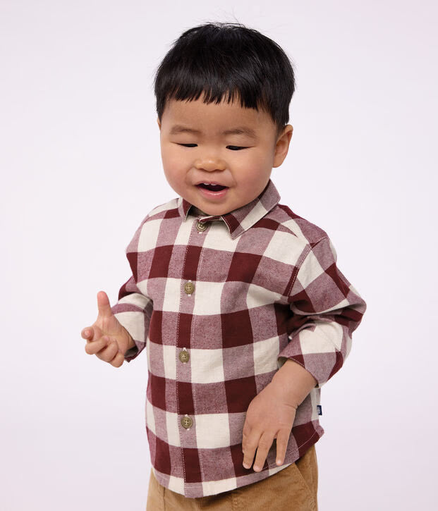 Camicia in flanella a quadri neonato