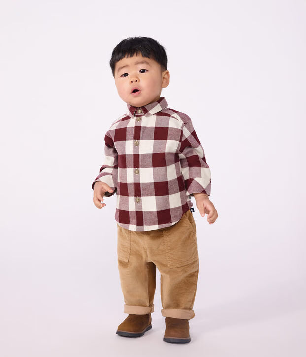 Camicia in flanella a quadri neonato