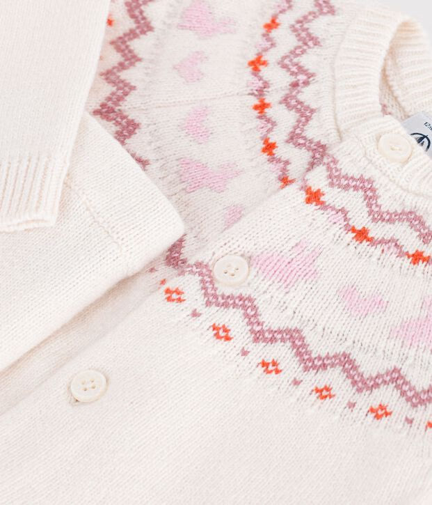 Completo in maglia jacquard fantasia neonato