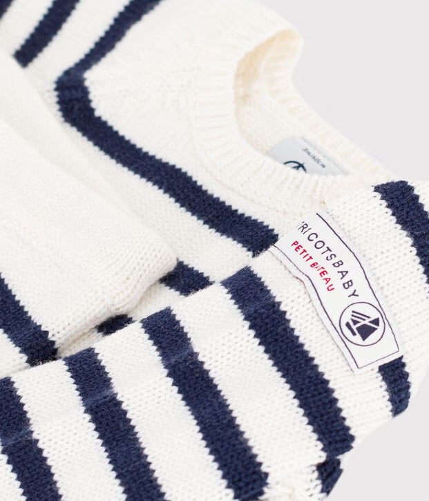 Completo in maglia a righe neonato