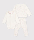 Set in cotone con colletto con stampa a fiori neonata