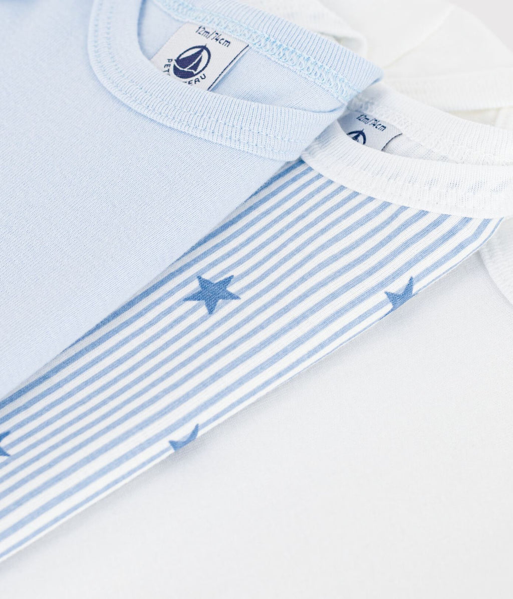 Set di body a maniche corte in cotone con stampa di stelle