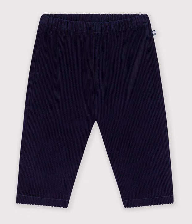 Pantaloni in velluto tinta unita neonato