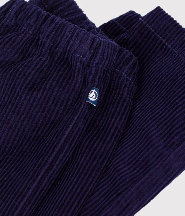 Pantaloni in velluto tinta unita neonato