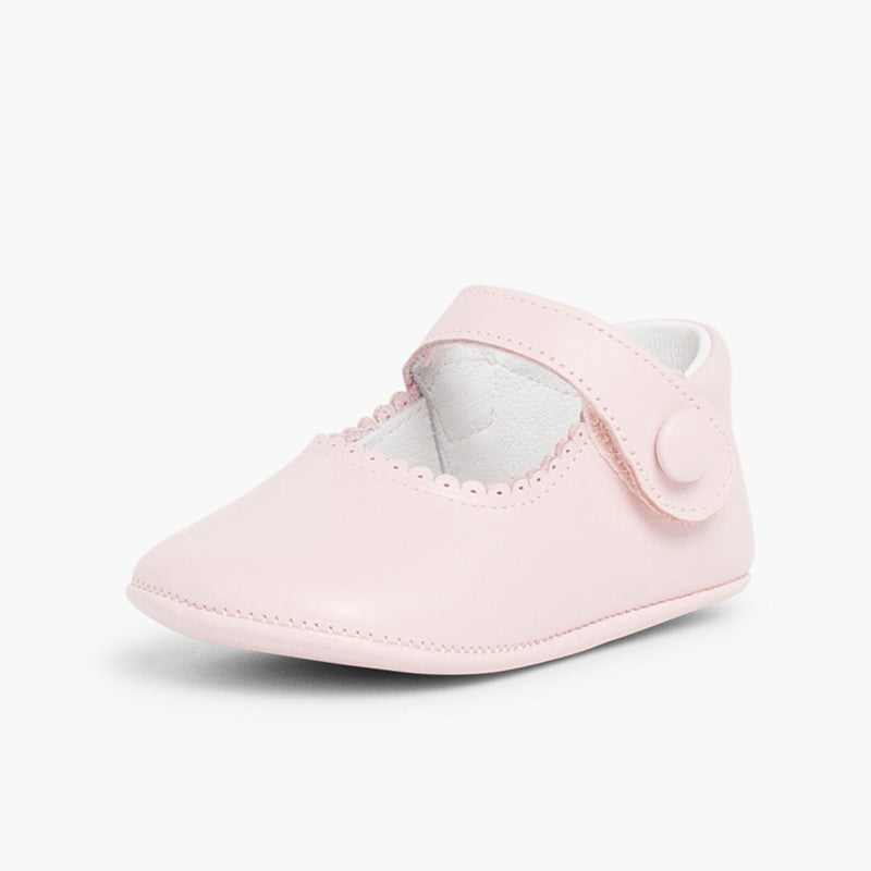 SCARPINE BAMBINA NEONATA PELLE CHIUSURA A STRAPPO