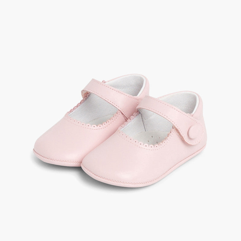 SCARPINE BAMBINA NEONATA PELLE CHIUSURA A STRAPPO
