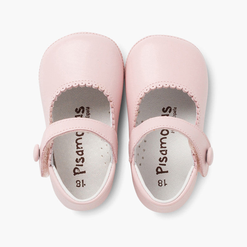 SCARPINE BAMBINA NEONATA PELLE CHIUSURA A STRAPPO