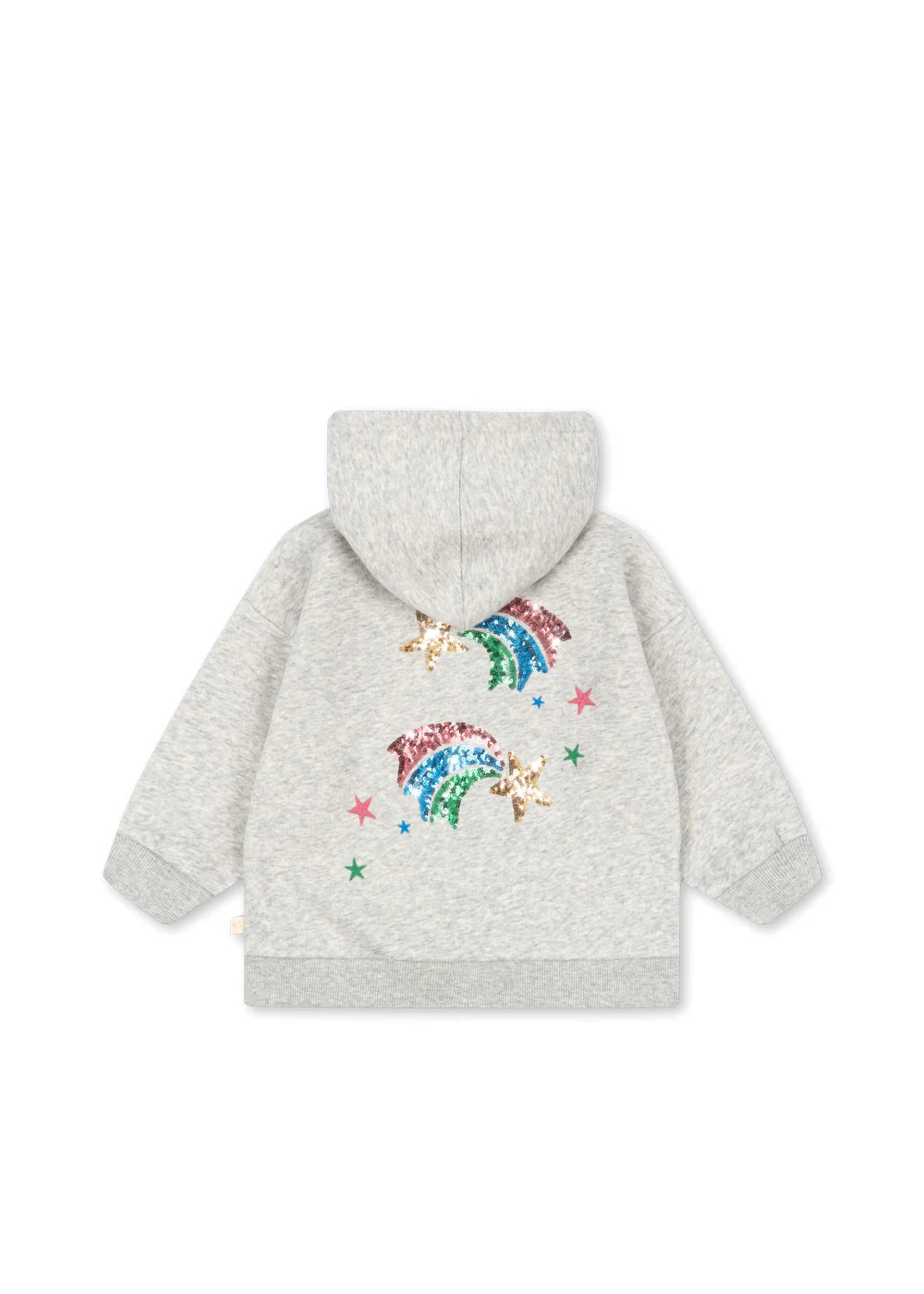 Felpa con cappuccio e zip Lou in tessuto con paillettes