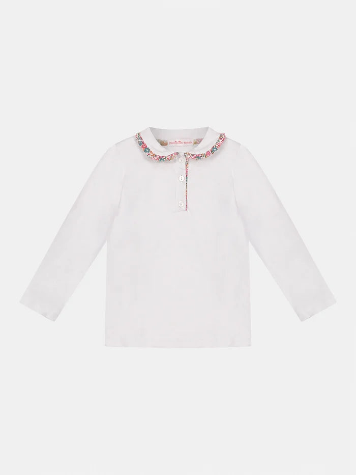 Polo M/Lunga Colletto Bambina Liberty Emma Fuxia Petrolio