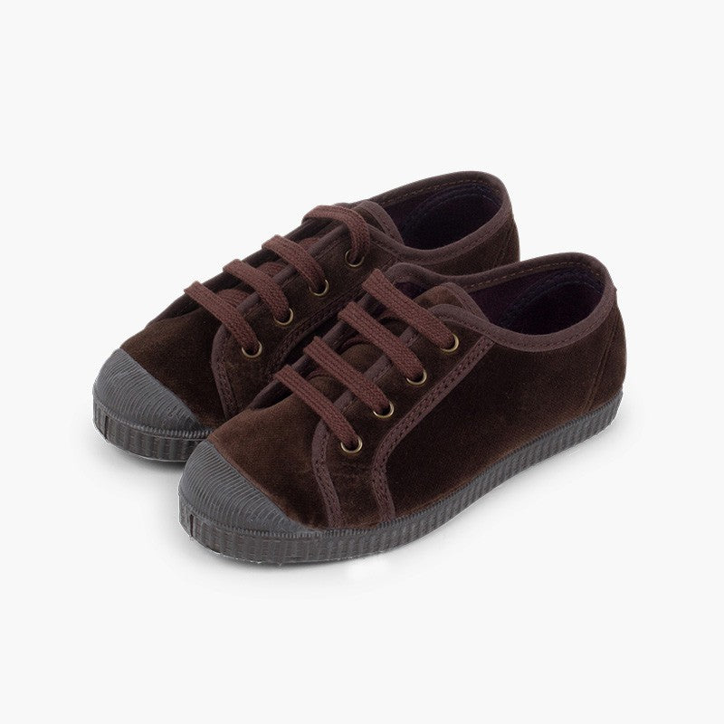 SCARPE VELLUTO CON LACCI