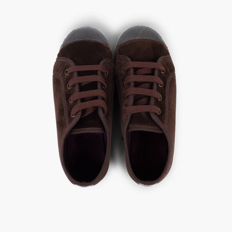 SCARPE VELLUTO CON LACCI